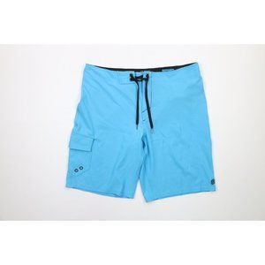 Buckle BKE Sport Mens 34 Athletic Fit Stretch Board Shorts Swim Trunks Blue